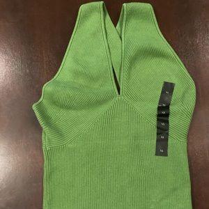 Size small, Green Knit Banana Republic Factory Halter Tank Top, NWT